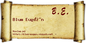 Blum Eugén névjegykártya